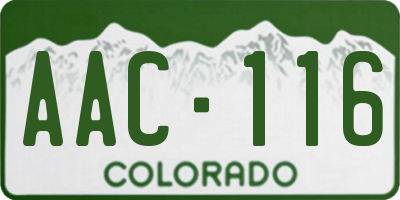 CO license plate AAC116