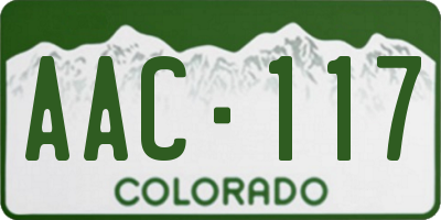 CO license plate AAC117
