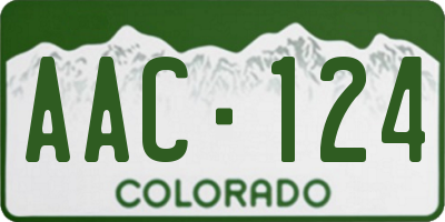 CO license plate AAC124