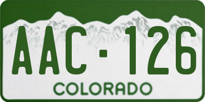 CO license plate AAC126