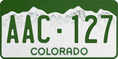 CO license plate AAC127