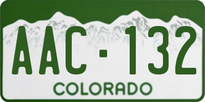 CO license plate AAC132