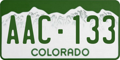 CO license plate AAC133