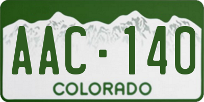 CO license plate AAC140
