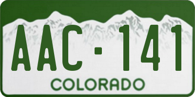 CO license plate AAC141