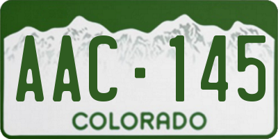CO license plate AAC145