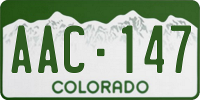 CO license plate AAC147