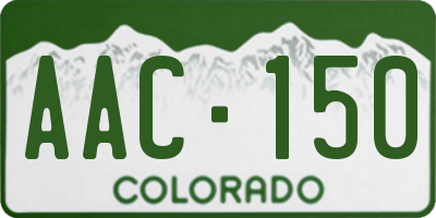 CO license plate AAC150