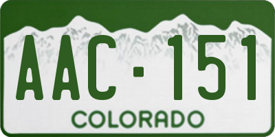 CO license plate AAC151