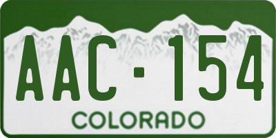 CO license plate AAC154