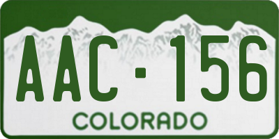 CO license plate AAC156