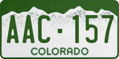 CO license plate AAC157