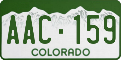 CO license plate AAC159
