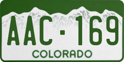 CO license plate AAC169