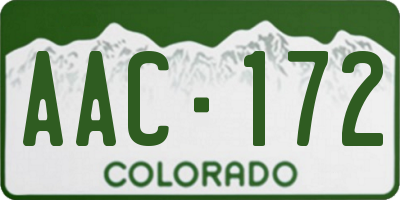 CO license plate AAC172