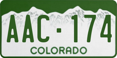 CO license plate AAC174