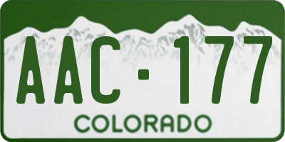 CO license plate AAC177
