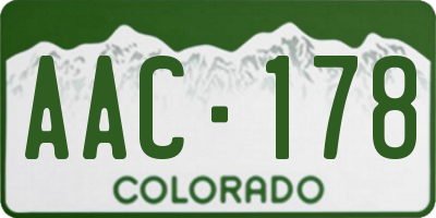 CO license plate AAC178