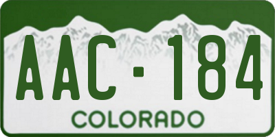 CO license plate AAC184
