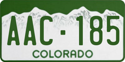CO license plate AAC185
