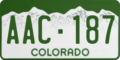 CO license plate AAC187