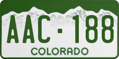 CO license plate AAC188