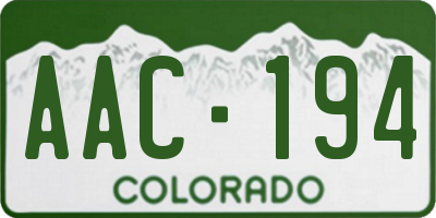 CO license plate AAC194