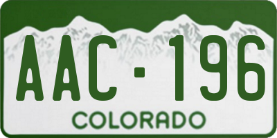 CO license plate AAC196