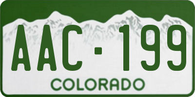 CO license plate AAC199