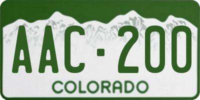 CO license plate AAC200