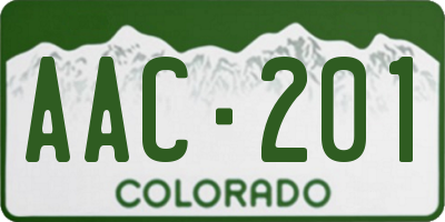 CO license plate AAC201