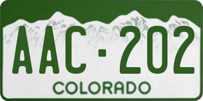 CO license plate AAC202