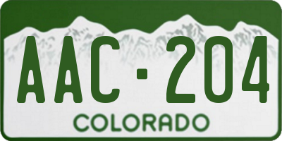 CO license plate AAC204