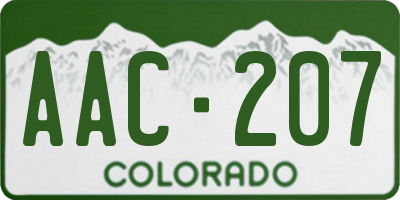 CO license plate AAC207