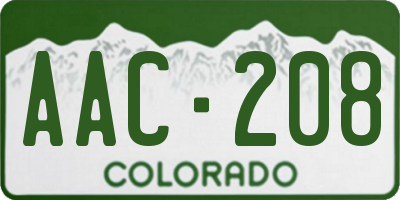 CO license plate AAC208