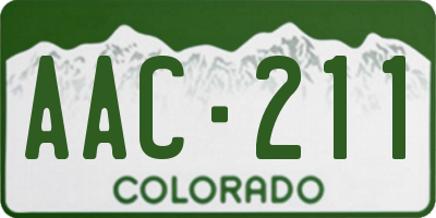 CO license plate AAC211