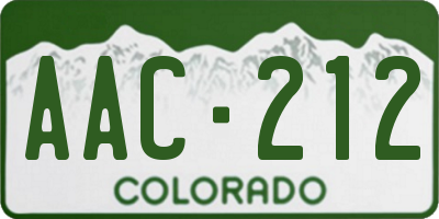 CO license plate AAC212