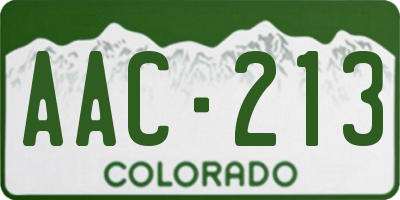 CO license plate AAC213