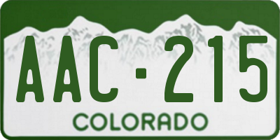 CO license plate AAC215