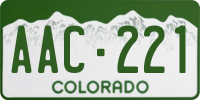 CO license plate AAC221