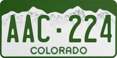 CO license plate AAC224
