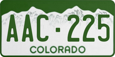CO license plate AAC225