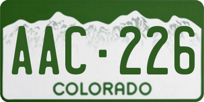 CO license plate AAC226