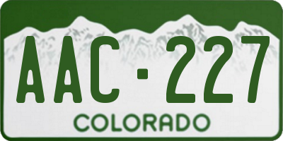 CO license plate AAC227