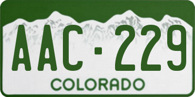 CO license plate AAC229