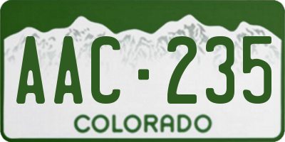 CO license plate AAC235