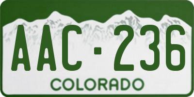 CO license plate AAC236