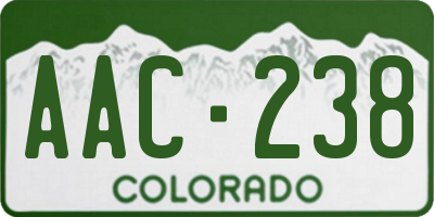 CO license plate AAC238