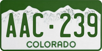 CO license plate AAC239