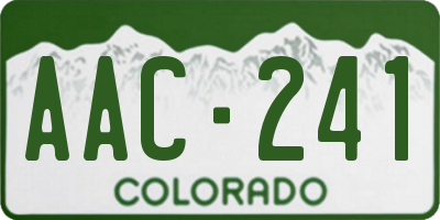 CO license plate AAC241